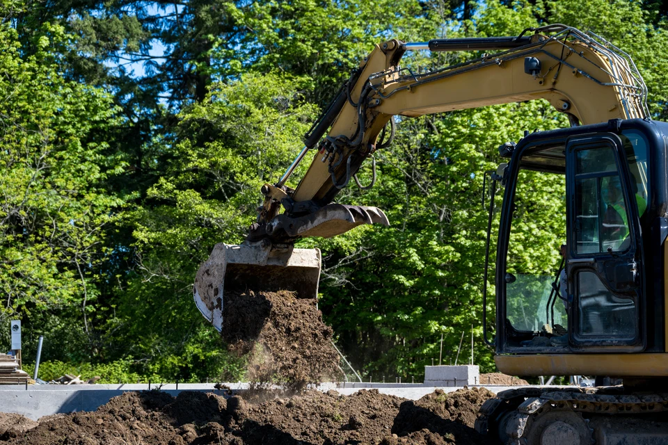 Jardin extérieur aménagé avec bacs de plantation surélevés en bois, contenant diverses plantes fleuries roses, lavande violette et feuillages verts